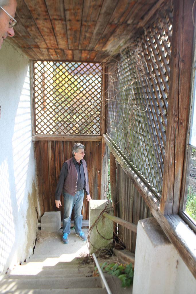 Dvůr Alinkov, Wohnhaus, Aufgang zum 1. Stock