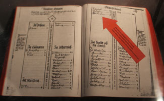 Burgruine Falkenstein, Chronik der Hutterer mit Vermerk von fnf Falkensteiner Blutzeugen