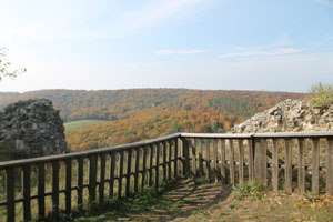 Burgruine Falkenstein, Blick aufs Weinviertel